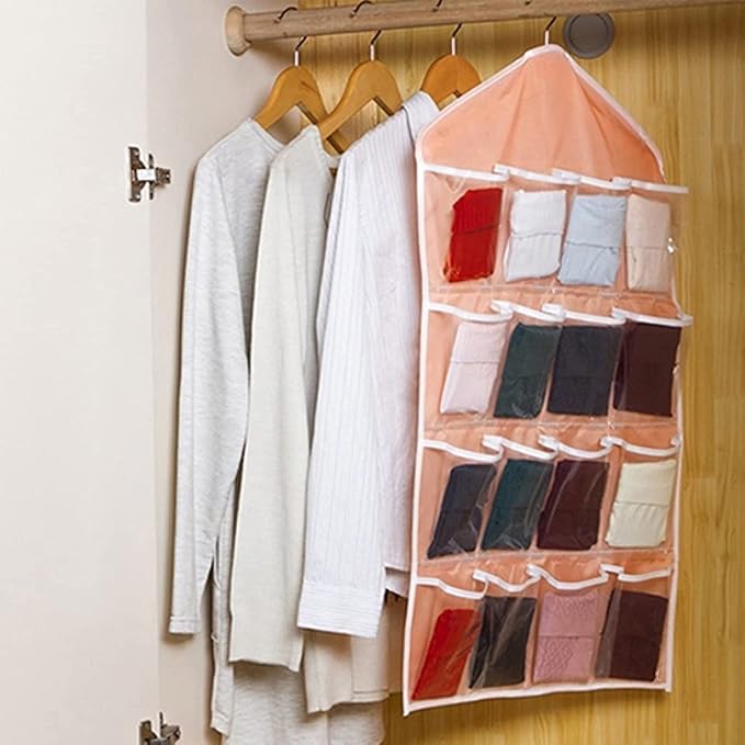 16 Pockets Clear Over Door Hanging Bag Shoe Rack Hanger Storage Organizer Durability