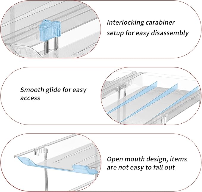 Attelite Can Organizer for Pantry, 3 Sets 2Tiers Can Storage Organizer Pantry, Soda Can Organizer for Fridge 24 Cans Rack Automatic Rolling Stackable Canned Food Organizer,Clear