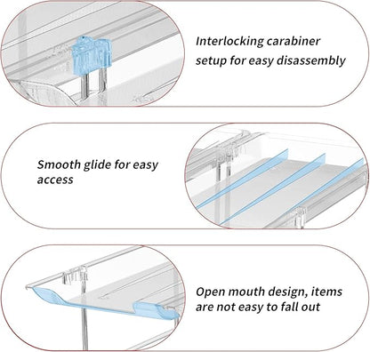 Attelite Can Organizer for Pantry, 3 Sets 3 Tiers Can Storage Organizer Pantry,Soda Can Organizer for Fridge 36 Cans Rack Automatic Rolling Stackable Canned Food Organizer,Clear
