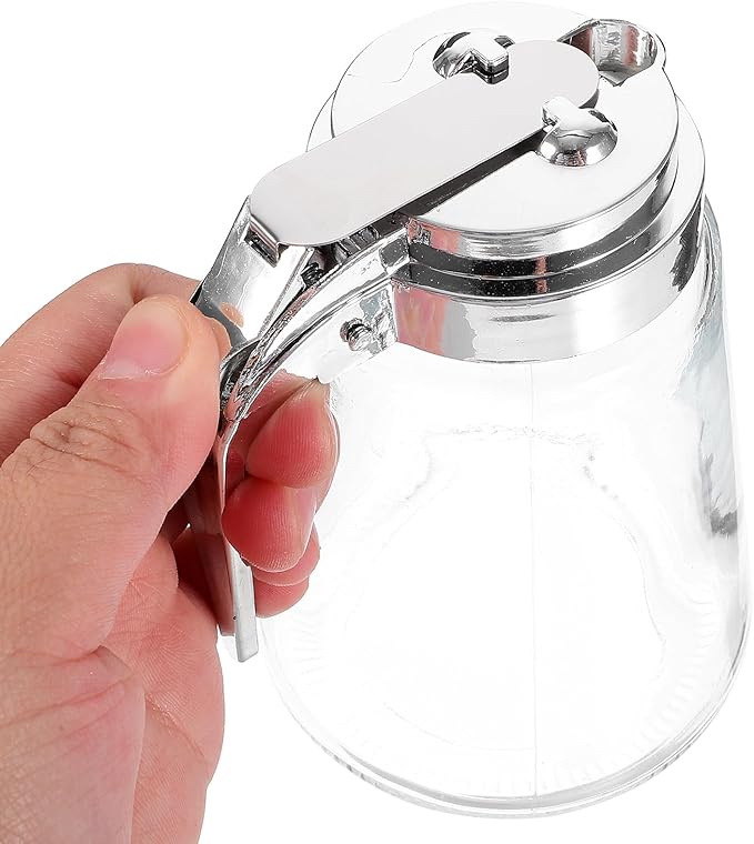Ipetboom 2pcs 300ml Glass Syrup and Honey Dispensers Leak-proof Sealed Glass Oil Bottles for Kitchen Coffee Bar, Simple Syrup and Creamer Containers for Home Use