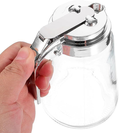 Ipetboom 2pcs 300ml Glass Syrup and Honey Dispensers Leak-proof Sealed Glass Oil Bottles for Kitchen Coffee Bar, Simple Syrup and Creamer Containers for Home Use
