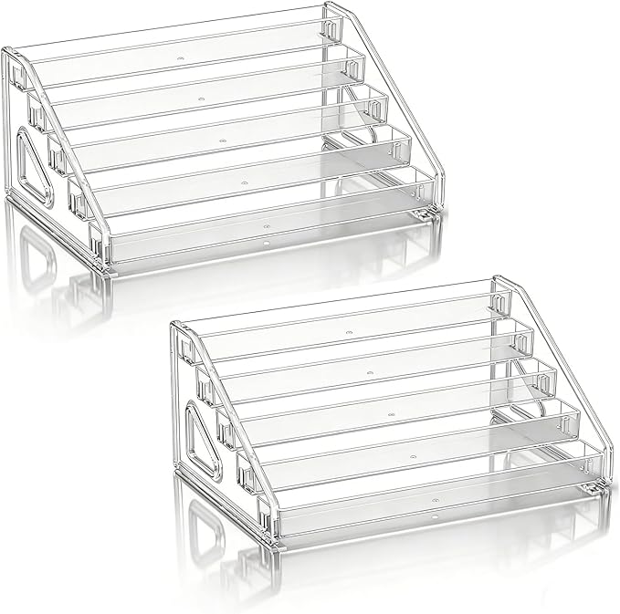 5-Tier Display Stand Rack, 2 Pack Nail Polish Organizer, Greeting Card Display Stand, Trading Card Holder for Sunglasses and Small Items