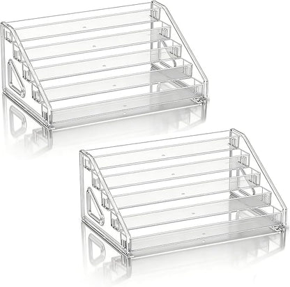 5-Tier Display Stand Rack, 2 Pack Nail Polish Organizer, Greeting Card Display Stand, Trading Card Holder for Sunglasses and Small Items