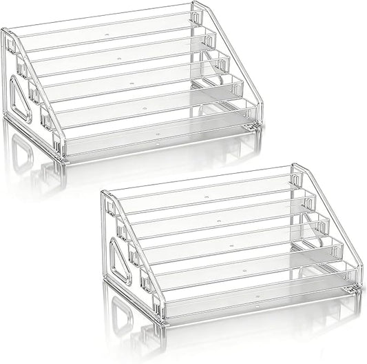 5-Tier Display Stand Rack, 2 Pack Nail Polish Organizer, Greeting Card Display Stand, Trading Card Holder for Sunglasses and Small Items