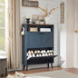Barnyatoh Shoe Storage Cabinet,Farmhouse Shoe Organizer with 2 Flip Drawers & Barn Door Design,Freestanding Hidden Slim Narrow Shoe Rack Cabinet with Open Storage for Entryway, Foyer,Hallway,Navy Blue