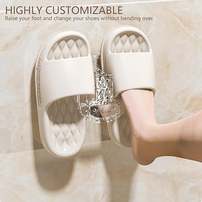Suction Cup Shoe Rack for Bathroom Wall Mounted Hanging Organizers with Adjustable Hook Suction Cup Shoe Rack