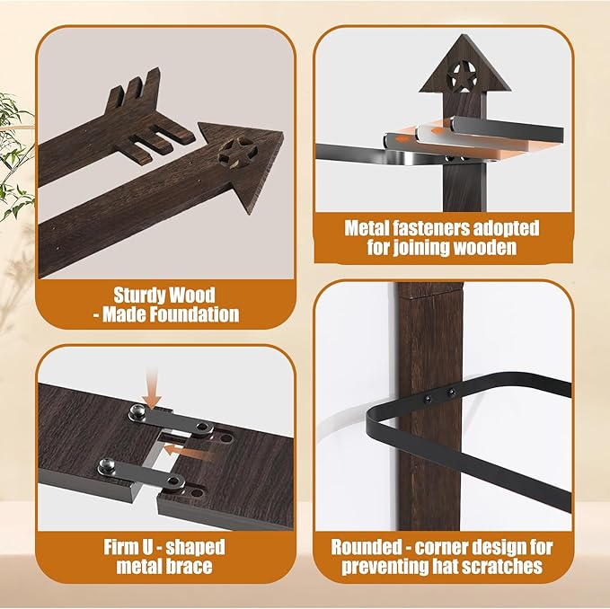 Cowboy Hat Rack -Cowboy hat holder for wall With Heavy- Organize and Display Your Hats with Ease, Wall Mounted Hat Hanger Western Decor for Cowboy Hats- Ideal Western Decor(2pcs)