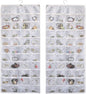 BB Brotrade Hanging Jewelry Organizer, Double Sided Jewelry Storage Organizer with Embossed Pattern, 80 Clear PVC Pockets for Holding Jewelries (White)