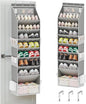 Over Door Shoe Rack - Vertical Footwear Tier, Suspended Cubicle Lattice, Dorsal Entryway Receptacle Mounting Scaffold | Aperture Storage Framework for 16-24 Shoes Home Bathroom Bedroom Utility