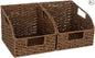 StorageWorks Wicker Baskets for Organizing, Pantry Organizers and Storage, Round Paper Rope Storage Basket for Pantry Shelves, Brown, 2 Pack