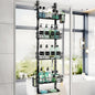 HapiRm 5 Tier Over the Door Shower Caddy, Hanging Shower Caddy with 28 Hooks and 2 Toothbrush Holders, No Drilling Adjustable Hanging Bathroom Organizer - Black
