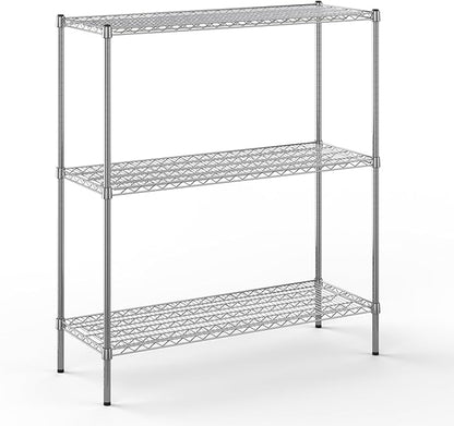 18" Deep x 48" Wide x 54" Height Wire Shelving Kit | 3-Tier | NSF Commercial Storage Rack Unit