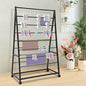 Ribbon Organizer 15 Tier Metal Ribbon Holder Organizer Rack, Double-Sided Ribbon Storage Rack, 31.5In/W, Gift Wrapping Paper Craft Ribbon Storage Shelf for Scarf, Ties, Belt, Towel
