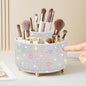 Diesisa Bling Diamond 360° Makeup Brush Holder Organizer, Rotating Makeup Brush Organizer,5 Slot Make up Brushes Cup for Cosmetics, Vanity Desktop Organizer, Gift for Women Teen Girls- Diamond White