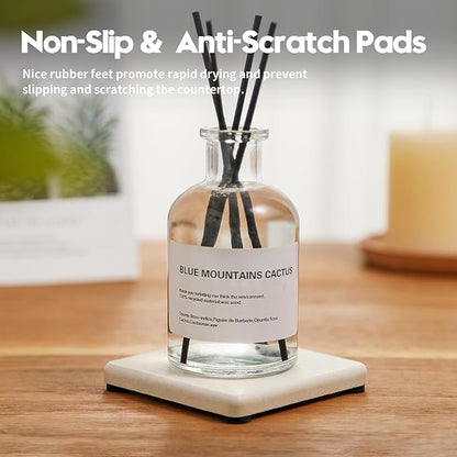 Razborci 4PCS Bathroom Sink Vanity Trays, Diatomaceous Earth Quick Stone Drying Mat Kitchen Counter Dish Soap Dispenser Sponge Holder, Water Absorbing Caddy Organizer for Bottle & Cup, Beige