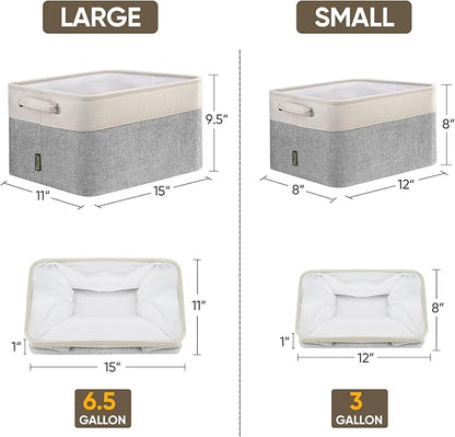 BALEINE 1 Pack Fabric Closet Storage Bins for Shelves, Linen Closet Organizers and Storage, Decorative Baskets for Organizing, Shelf, Clothes, Home, Office (Grey, 15''x11''x9.5'')