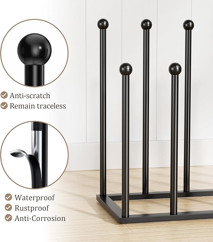 pickpiff Boot Rack Organizer Tall Boots, Black Boot Storage Organizer Tall Boots for Closet, Entryway, Garage, Porch, Free Standing Shoe Racks for 8 Pairs