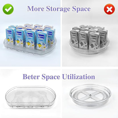 Incostar 360° Rotating Lazy Susan Turntable Organizer - Multifunctional 11.8" x 8.7" Rectangular Organizer for Refrigerator, Cabinet, Pantry, and Kitchen Countertop