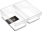 BINO | Plastic Storage Bins, Large - Shallow | THE HANDLER COLLECTION | Multipurpose Organizer Bins | Kitchen Pantry Organizers and Storage | Clear Containers for Organizing Home | Freezer Organizer