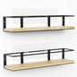 Spice Rack, Self-Adhesive or drilling, Rustic Style Hanging Spice Rack, Spice Organization for Cabinet Door or Wall Mount, Over The Stove, Kitchen Wall, 2-Pack, Wood Color
