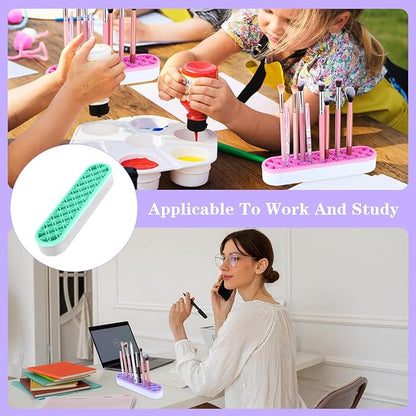 4 Pcs Silicone Makeup Brush Holder, Multipurpose Cosmetic Organizer, Pen Holder for Desk, Storage Box, Sewing Tool, Beauty Tool, Scissors, Toothbrush Holders