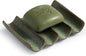 Draining Ceramic Soap Dish - Fluted Design, Bar Soap Holder for Shower & Bathroom, Soap Saver Sponge Lift, Green