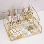 Glass Makeup Brush Holder, Makeup Brush Organizer Jewelry Display Box, Nordic Style Elegant Glass Makeup Organizer Nail Polish Lipsticks Eyeliners Holder for Vanity Bathroom Bedroom Office