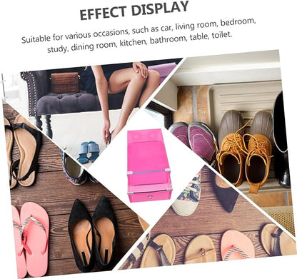 MAGICLULU 5pcs Stackable Dustproof Shoe Box Lids Plastic Shoe Storage Organizer Space Saver for Women Men