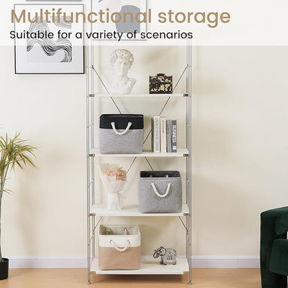 Large Storage Baskets- 15x11x10 inch Storage Bins for Shelves and Closet Organizing, Foldable Fabric Bin for Home Organization Clothes and Laundry (3-Pack, Gray)