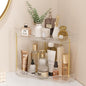 Lifewit 2-Tier Corner Bathroom Counter Organizer, Plastic Makeup Skincare Organizers Storage Countertop, Large Sink Cosmetic Perfume Shelf for Bedroom, Dresser, Kitchen, Vanity, Clear, 25 cm/10inch(H)