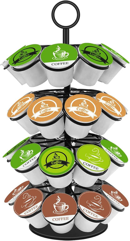 KIMIUP Coffee Pod Holder, K Cup Organizer Compatible with K-Cups(36 Pods), Kitchen Detachable Coffee Pod Organizer for Countertop, Spins 360-Degrees