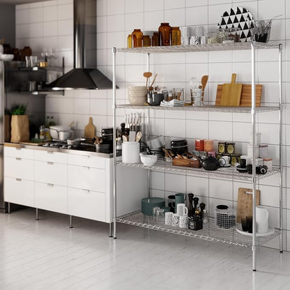 24" Deep x 60" Wide x 74" Height Wire Shelving Kit | 4-Tier | NSF Commercial Storage Rack Unit