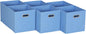 Household Essentials 6 ct Open Fabric Cube Storage Bins, Carolina Blue