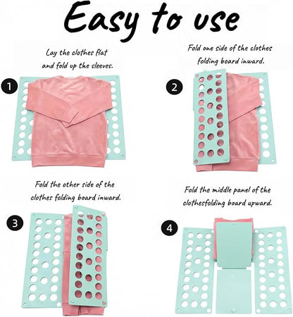 Toddler Shirt Folding Board (Ages 1–7) – Build Independence & Fine Motor Skills, Mini Kids Clothes Folding Board & Shirt Folder, Portable Laundry Organizer for Small Sizes (Sky Blue)