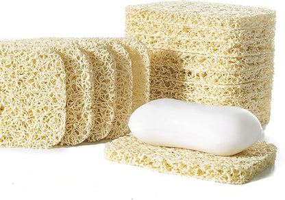 12PCS Soap Savers Pads BPA Free Soap Holder for Bar Soap Non-Slip Self Draining Soap Dish Soap Lift for Shower Kitchen Bathroom, Beige