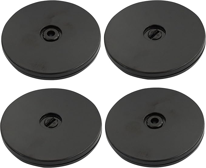 4 Pcs Black 4 inch Acrylic Lazy Susan Rotating Turntable Organizer Bearings - Round Swivel Plate for Spice Rack, Table, Cake, Kitchen Pantry