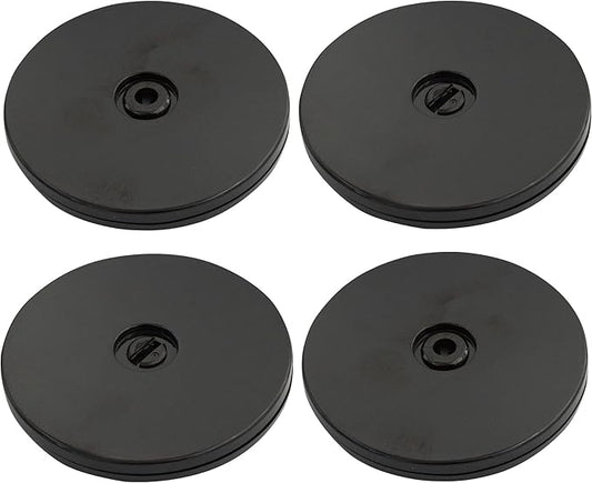 4 Pcs Black 4 inch Acrylic Lazy Susan Rotating Turntable Organizer Bearings - Round Swivel Plate for Spice Rack, Table, Cake, Kitchen Pantry