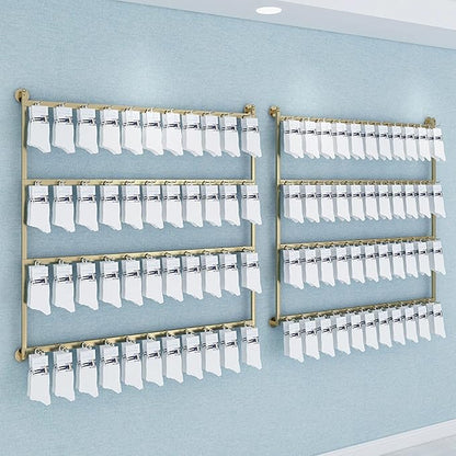 Wall-Mounted Socks Storage Organizer Display Stand, Boutique Space-Saving Hook Shelves Underwear Holder, Modern Retail Metal Frame Shelf, Multifunctional Hanging Necklace/Jewelry/Bracelet/Ring