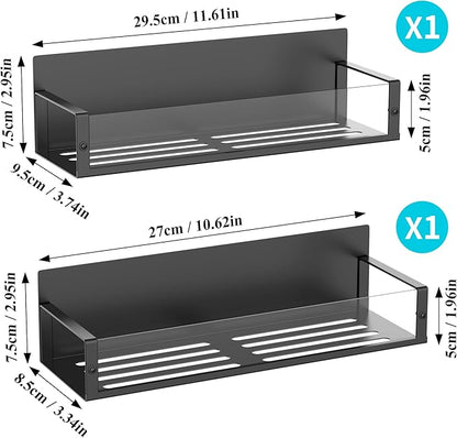 HuggieGems 2 Pack Magnetic Spice Storage Rack Organizer for Refrigerator and Oven, Clear Fridge Organizers and Storage
