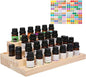 VolksRose 4-Tier Essential Oils Storage Rack, Wooden Essential Oils Nail Polish Display Holder Shelf, Cosmetic Perfume Essential Oil Organizer Stand - 30 Slots for (5ml 10ml 15ml 20ml) Bottles