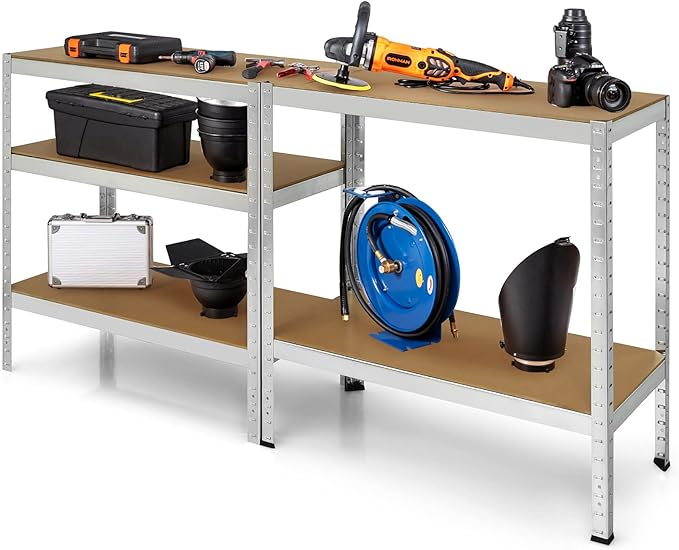 Tangkula 72" Storage Shelves, Heavy Duty Steel Frame 5-Tier Garage Shelf, Metal Multi-Use Storage Shelving Unit for Home/Office/Dormitory/Garage (1, Silver)