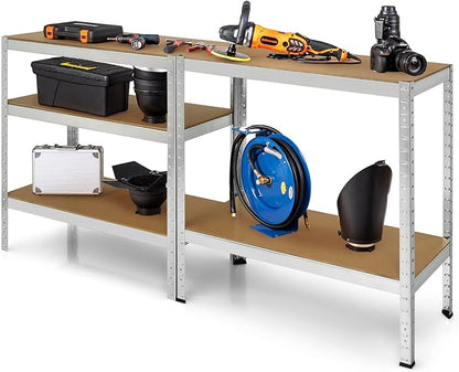 Tangkula 72" Storage Shelves, Heavy Duty Steel Frame 5-Tier Garage Shelf, Metal Multi-Use Storage Shelving Unit for Home/Office/Dormitory/Garage (1, Silver)