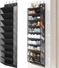 20-25 Pairs Over the Door Shoe Organizer, Clear Pockets Shoe Rack for Closet Door, 10-Tier Hanging Shoe Rack for Boots, Behind the Door Shoe Holder Fit All the Family's Sneakers, Boots, Heels, Black