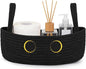 Toilet Black Cat Paper Basket–Cute Cat Oval Woven Bathroom Organizer Toilet Tank Decorative Storage Basket, Shelf Rope Cotton Cat Bin with Handles, Wedding Towel Holder, 13" D x 7.48" H in