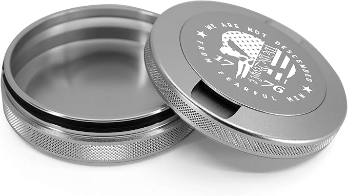 Metal Can | Metal Container for Pouches | Aluminum Used Pouch Storage Tin | Airtight O-Ring Moisture Odor Proof EDC Pocket Tin | Defiance Edition (Silver)