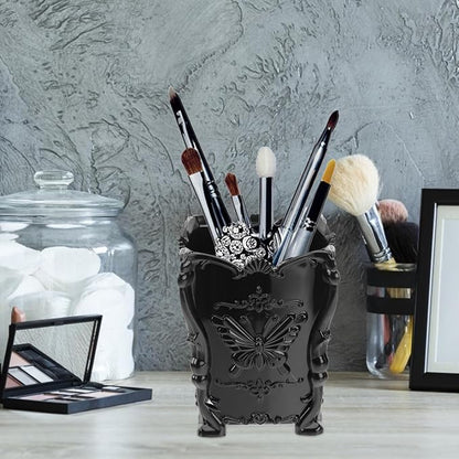 GALPADA Butterfly Decorated Makeup Brush Holder Acrylic Pot Cosmetic Brush Storage