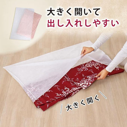 アストロ Astro 605-57 Kimono Storage Cover, White, Set of 10, Breathable Non-Woven Fabric, Storage Bag, Instead of Paper Kimono, Protects Against Dust and Dirt, Yukata, Furisode, Kimono, Dust Protection
