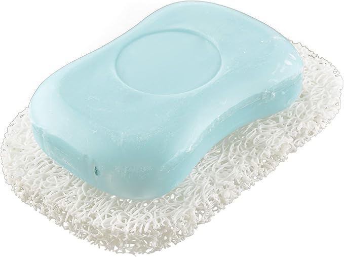 Snowkingdom 4 Pack White Soap Saver Holder for Bar Soap Shower Bathroom Dish Self Draining Lift Pad Porous Construction air circulate 2.9" x 4.5" PVC Non-BPA Non-Slip Durable
