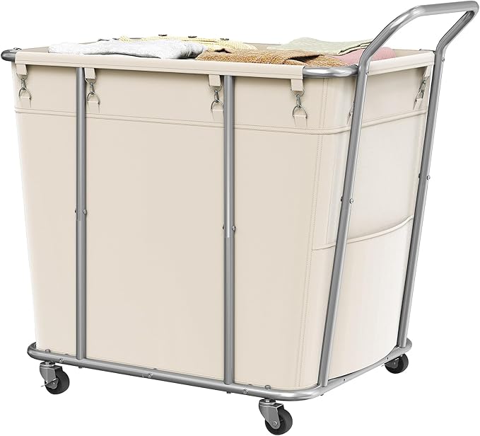 CHOEZON Laundry Sorter, 313L Large Laundry Basket, Rolling Hamper, Minimalist Laundry Organizer on Wheels, for Laundry Room, Bedroom, Guest Room, Beige TXY09WM