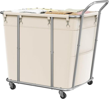 CHOEZON Laundry Sorter, 313L Large Laundry Basket, Rolling Hamper, Minimalist Laundry Organizer on Wheels, for Laundry Room, Bedroom, Guest Room, Beige TXY09WM